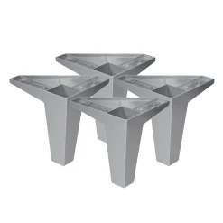 Nesu Pied De Meuble-4un. Pied de meuble incliné scandinave pied nordique en résine plastique ABS ANTI-HUMIDITÉ couleur aluminium mat. Hauteur 100mm