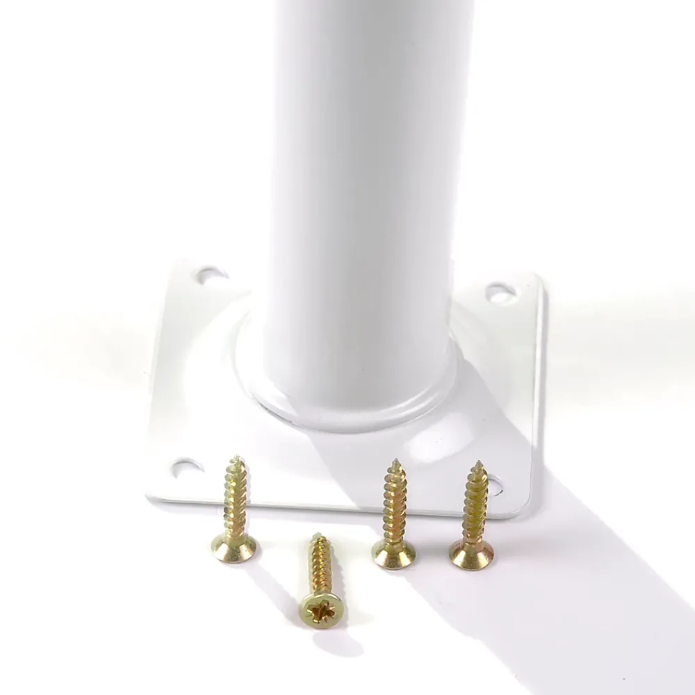 Nesu Pied De Meuble-4 un. Pied de meuble rond en acier, diamètre 30 mm, hauteur 100 mm, peinture blanche avec régulateur de nivellement 15-25 mm