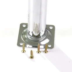 Nesu 4 un. Pied de meuble rond en acier diamètre 30mm hauteur 100mm chromé avec régulateur de nivellement 15-25mm