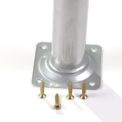 Nesu Pied De Meuble-4 un. Pied rond pour meuble en acier, diamètre 30 mm, hauteur 100 mm, peinture aluminium avec régulateur de nivellement 15-25 mm