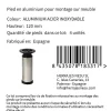 Nesu 4 un. Pied rond pour meuble en aluminium diamètre 40mm hauteur 120mm inox avec régulateur de hauteur supérieur