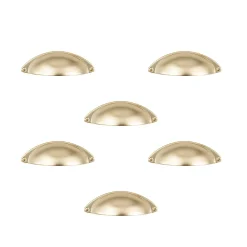 Nesu 6 Un. poignées de meuble coquille en nickel mat pour porte et cuisine - entraxe 32MM