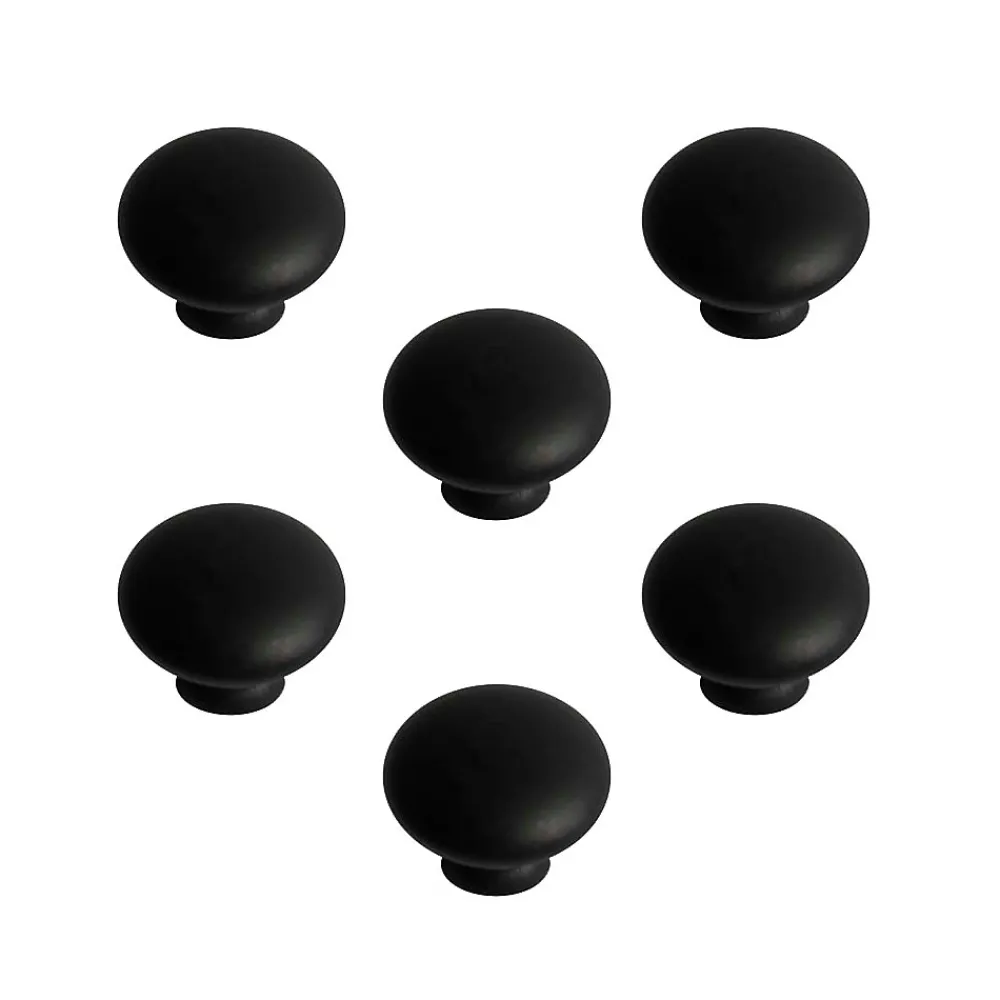 Nesu 6 Un. poignées de meuble en rouille noir pour tiroir - diamètre 30MM