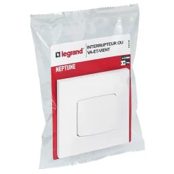 Legrand Interrupteur Encastrable-Va-et-vient Neptune blanc brillant