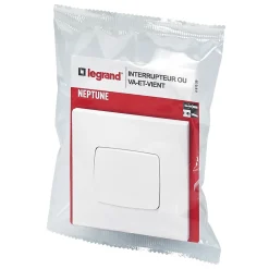 Legrand Interrupteur Encastrable-Va-et-vient Neptune blanc brillant