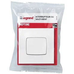 Legrand Interrupteur Encastrable-Va-et-vient Neptune blanc brillant