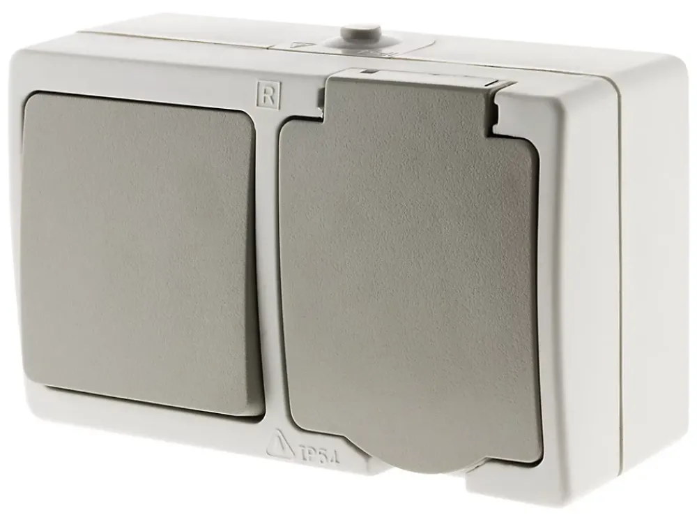 Zenitech Boite D'Encastrement-Va-et-vient + prise 2P+T