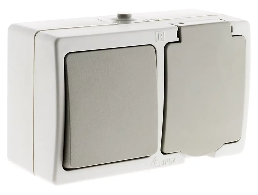 Zenitech Boite D'Encastrement-Va-et-vient + prise 2P+T