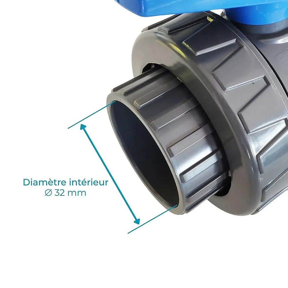Sorodist Vanne D'Arrêt-Vanne PLIMEX Pvc pression à coller diamètre intérieur 32mm 3,2cm 32 mm