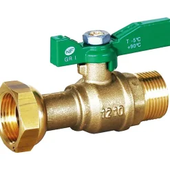 Sferaco Compteur D'Eau-Vanne à sphère laiton droite pour compteur - DN 3/4' Mâle - EP 3/4' Femelle