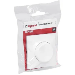 Legrand Variateur rotatif Neptune plastique brillant blanc
