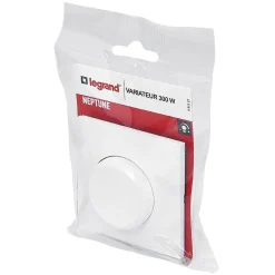 Legrand Variateur rotatif Neptune plastique brillant blanc