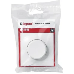 Legrand Variateur rotatif Neptune plastique brillant blanc