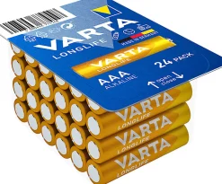 Varta Pile Aaa|Pile Alcaline-LONGLIFE AAA Piles Alcalines - Pack de 24 Piles LR3 (AAA) 1200 mAh 1.5 V