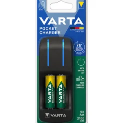 Varta Chargeur De Pile|Pile Aa-- Pocket Chargeur + 4 piles rechargeables AA 1600 mAh