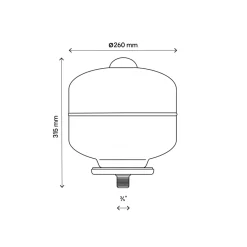 Flomasta Vase d'expansion sanitaire 12L