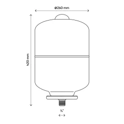 Flomasta Vase d'expansion sanitaire 18L