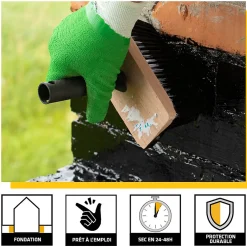 Sika Etanchéité Des Fondations-Vernis bitumineux imperméabilisant pour fondations Imper Fondation noir 25L