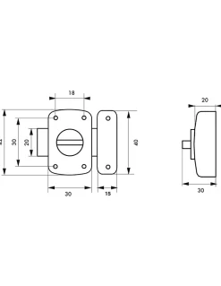 Thirard Verrou De Porte-Verrou à bouton Alouette pour porte intérieure, 30mm, acier, époxy bronze -