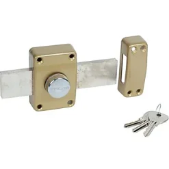 Bricard Verrou De Porte-Verrou à bouton Alpha doré 45 x 160 mm