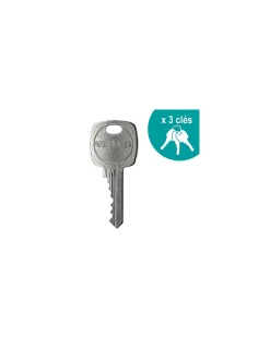 Thirard Verrou à bouton Corvette pour porte d'entrée, cylindre 40mm, acier, 3 clés, époxy bronze -