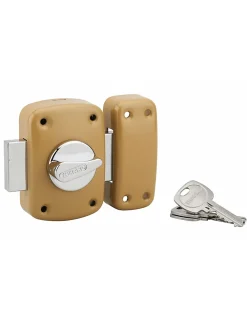 Thirard Verrou à bouton Corvette pour porte d'entrée, cylindre 40mm, acier, 3 clés, époxy bronze -