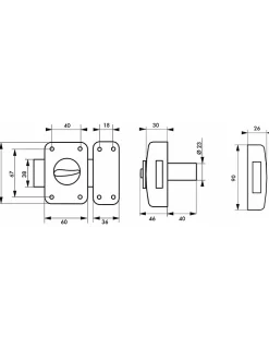 Thirard Verrou à bouton Corvette pour porte d'entrée, cylindre 40mm, acier, 3 clés, époxy bronze -