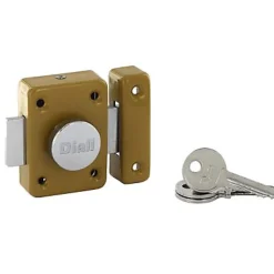 Diall Verrou De Porte-Verrou bouton et cylindre Ø21 x 40 mm coffre embouti 50 x 70 mm