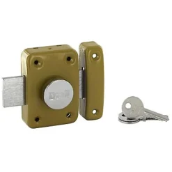 Diall Verrou bouton et cylindre Ø21 x 35 mm coffre embouti 55 x 80 mm