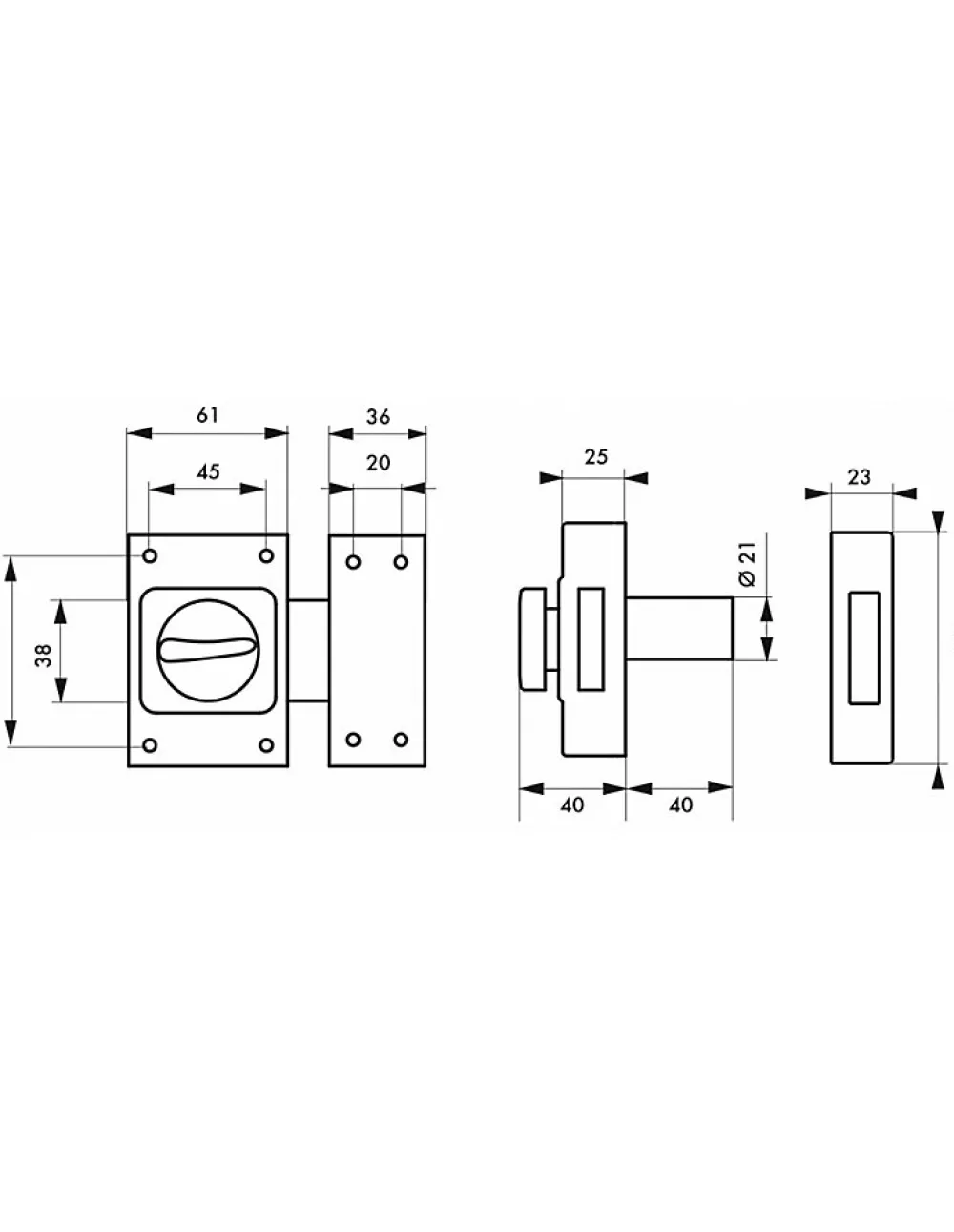 Thirard Verrou De Porte-Verrou à bouton Etendard pour porte d'entrée, cylindre 40mm, acier, 3 clés, époxy bronze -
