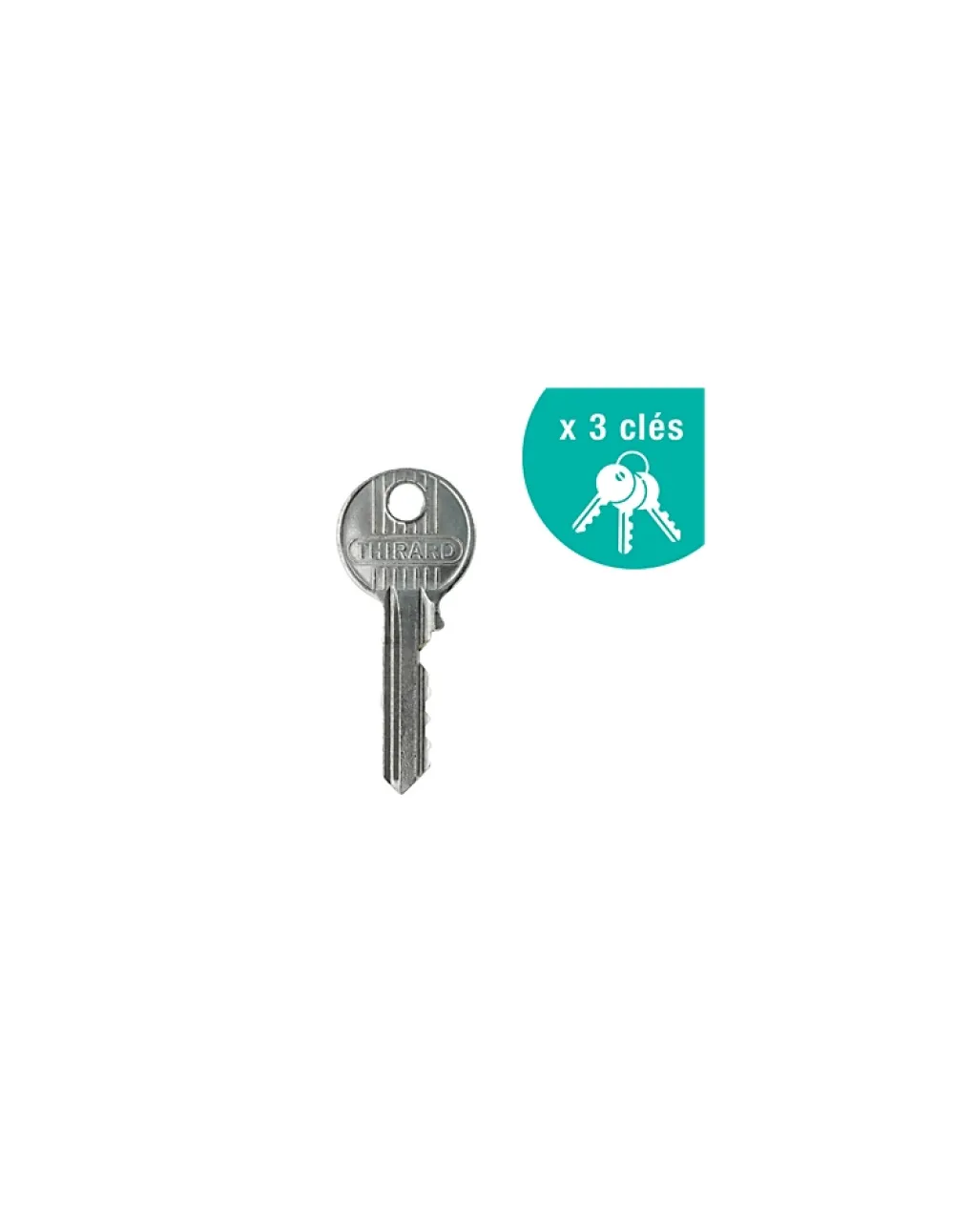 Thirard Verrou De Porte-Verrou à bouton Etendard pour porte d'entrée, cylindre 40mm, acier, 3 clés, époxy bronze -