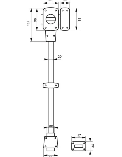 Thirard Verrou De Porte-Verrou à bouton Mirage 6 pour porte d'entrée, cylindre 45mm, tringle 2 pts en acier, bas, droit, 3 clés, bronze -