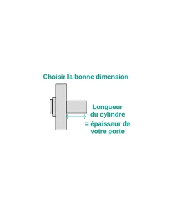 Thirard Verrou De Porte-Verrou à bouton Mirage 6 pour porte d'entrée, cylindre 45mm, tringle 2 pts en acier, bas, droit, 3 clés, bronze -