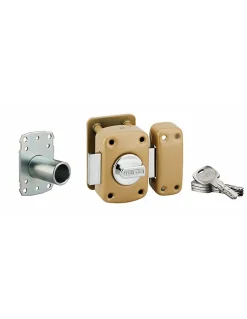 Thirard Verrou à bouton Transit 2 A2P pour porte d'entrée, cylindre 45mm, acier, 4 clés, époxy bronze -