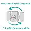 Thirard Verrou De Porte-Verrou à bouton Transit 2 pour porte d'entrée, cylindre 40mm, 4 clés, époxy anthracite -