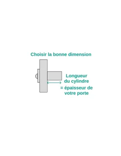 Thirard Verrou De Porte-Verrou à bouton Transit 2 pour porte d'entrée, cylindre 40mm, 4 clés, époxy anthracite -