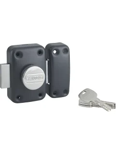 Thirard Verrou De Porte-Verrou à bouton Transit 2 pour porte d'entrée, cylindre 40mm, 4 clés, époxy anthracite -