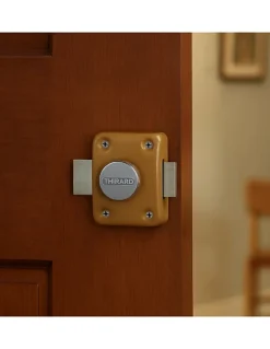 Thirard Verrou à bouton Trident pour porte intérieure, simple entrée, acier, époxy bronze -