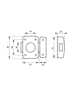 Thirard Verrou à bouton Trident pour porte intérieure, simple entrée, acier, époxy bronze -
