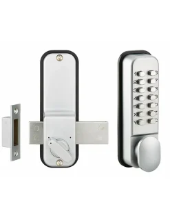 Thirard Verrou De Porte-Verrou à combinaison mécanique en applique pour porte intérieure, 8 chiffres ou lettres, chromé mat -