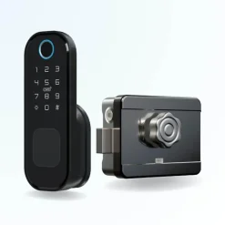 LOCKY Serrure Et Gâche Électrique-Verrou connecté biométrique -3 à empreinte digitale, code, badge et bluetooth