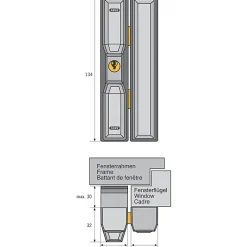 Abus Verrou Et Loquet De Fenêtre-Verrou de fenêtre blanc avec étrier