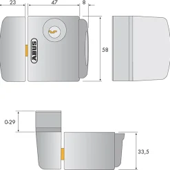 Abus Verrou de fenêtre blanc avec gâche