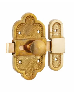 Thirard Serrure De Meuble|Serrure De Meuble-Verrou de meuble Louis XVI, 40x80mm, laiton patiné -