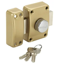 Autres Verrou De Porte-Verrou de porte à bouton et clé Cylindre 50 mm 3 clés crantées Anti crochetage