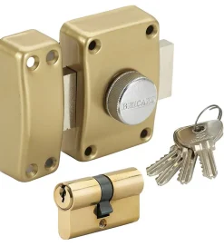 Autres Verrou De Porte-Verrou de porte à bouton 45 mm avec Cylindre supplémentaire 30x30 mm 4 clés uniques