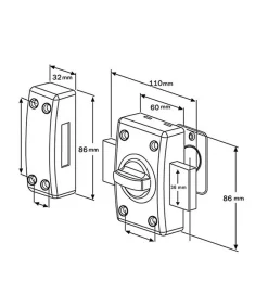 Autres Verrou de sécurité pour porte à bouton et clé Bricard Cylindre Astral 42 mm 3 clés Avec contre plaque