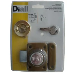 Diall Verrou de sûreté cylindre Ø.21 x L.35 mm avec 3 clés