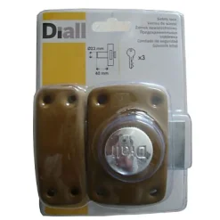 Diall Verrou de sûreté 40 mm doré + 3 clés