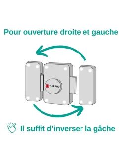 Thirard Verrou double entrée Apache pour porte d'entrée, cylindre 40mm, acier, 3 clés, époxy or -